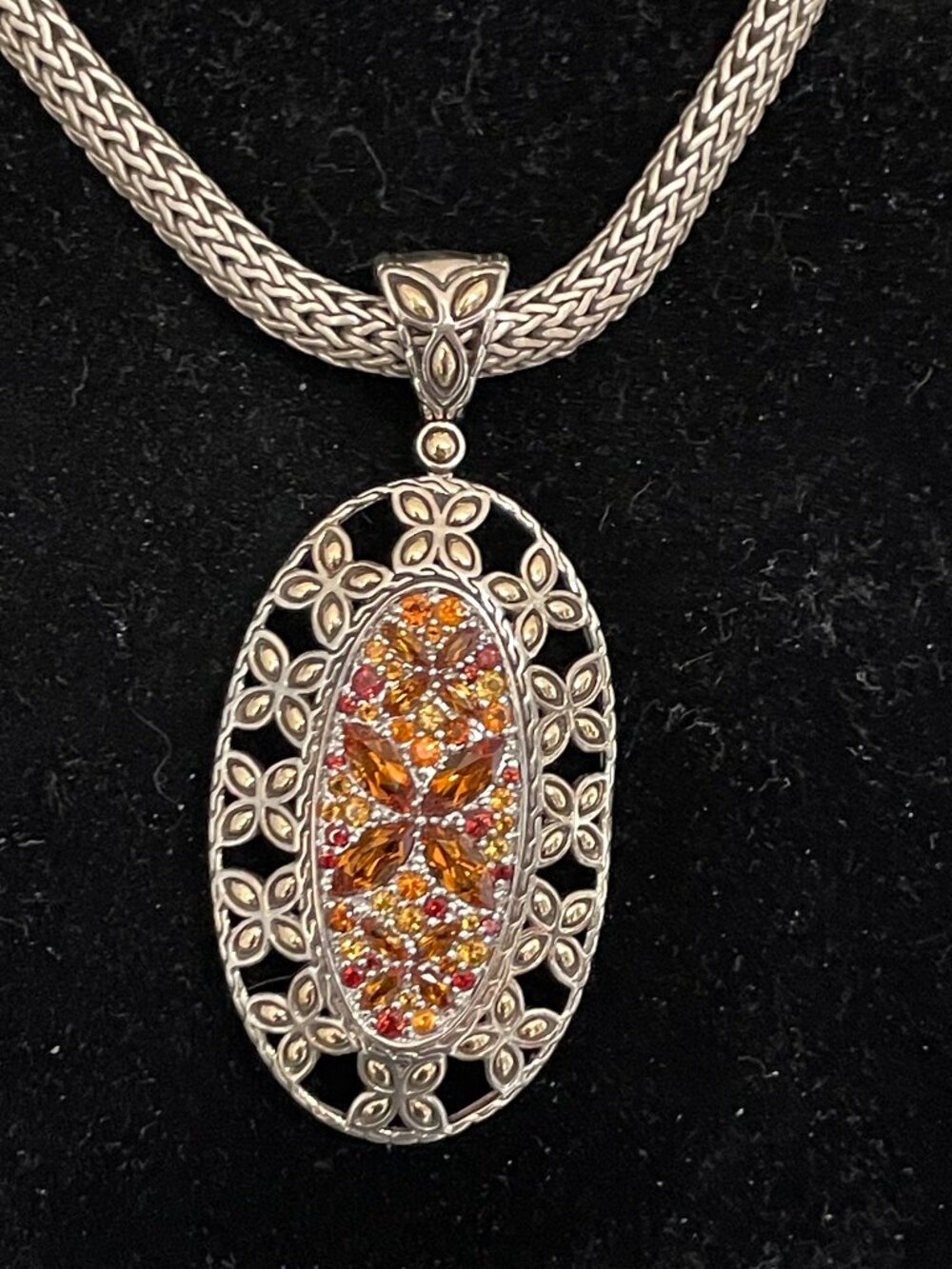 John Hardy XL Pendant citrine sapphires